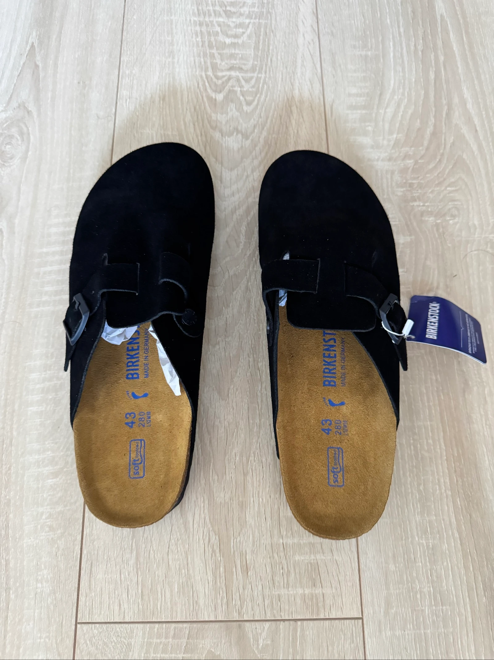 Birkenstock Boston Daim Noir T43 NEUVES